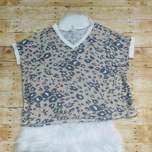 NWOT Sew in Love taupe cheetah print top